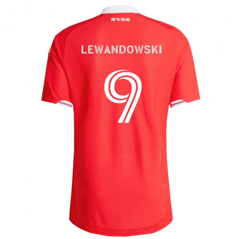 Danxen Mænd Robert Lewandowski #9 Rød Dyb Blå Hvid Hjemmebane Spillertrøjer 2026/27 Trøje T-Shirt