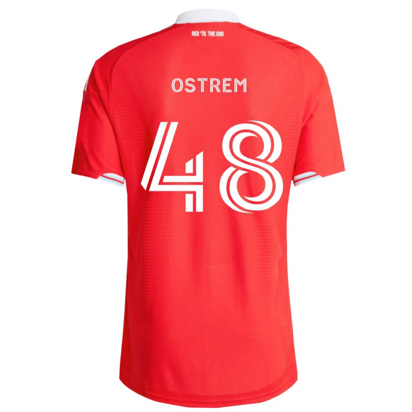 Danxen Mænd Charlie Ostrem #48 Rød Dyb Blå Hvid Hjemmebane Spillertrøjer 2026/27 Trøje T-Shirt