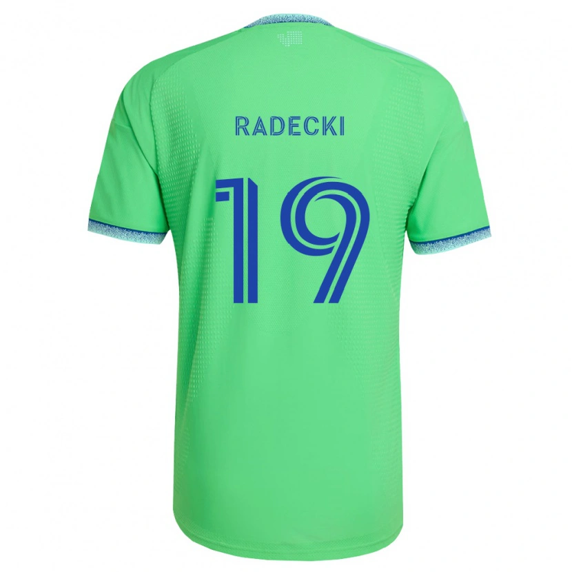 Danxen Mænd Taylor Radecki #19 Grøn Lyseblå Hjemmebane Spillertrøjer 2026/27 Trøje T-Shirt