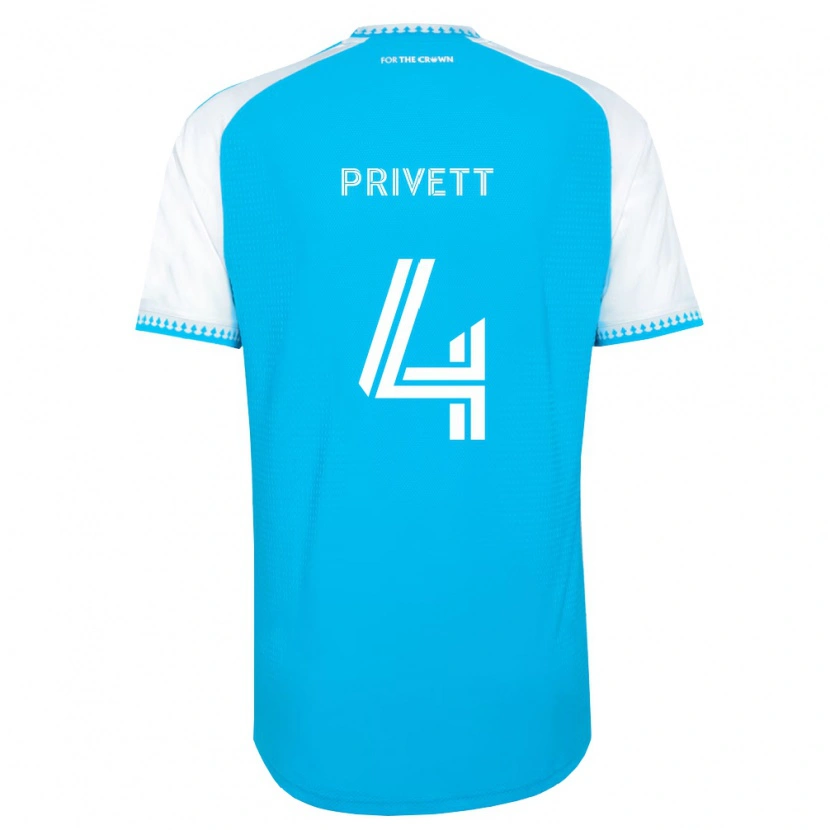 Danxen Mænd Andrew Privett #4 Himmelblå Hvid Sort Hjemmebane Spillertrøjer 2026/27 Trøje T-Shirt