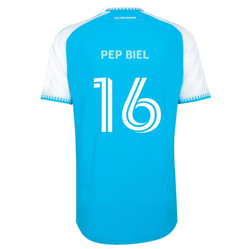 Danxen Mænd Pep Biel #16 Himmelblå Hvid Sort Hjemmebane Spillertrøjer 2026/27 Trøje T-Shirt