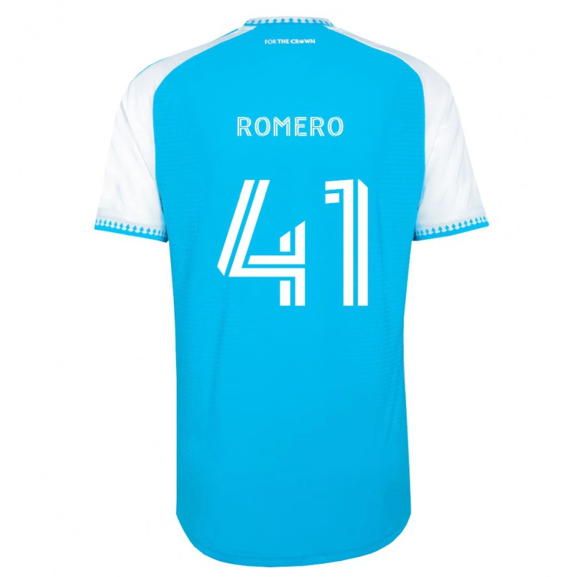 Danxen Mænd Brian Romero #41 Himmelblå Hvid Sort Hjemmebane Spillertrøjer 2026/27 Trøje T-Shirt
