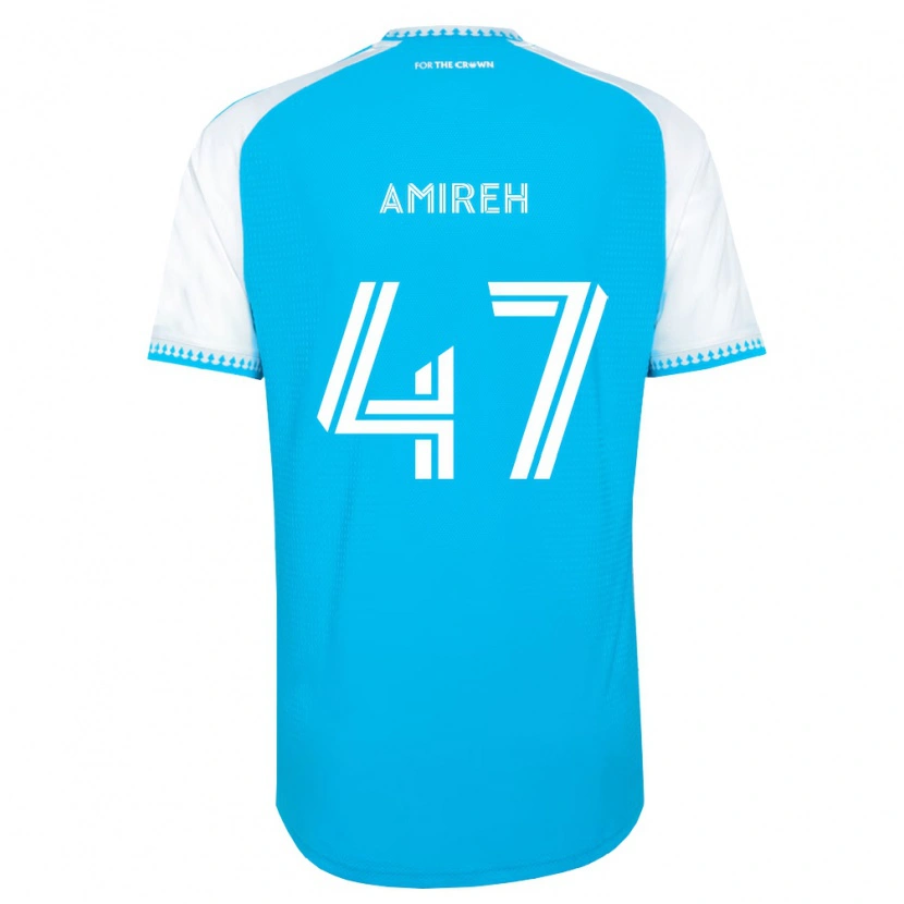 Danxen Mænd Adam Amireh #47 Himmelblå Hvid Sort Hjemmebane Spillertrøjer 2026/27 Trøje T-Shirt