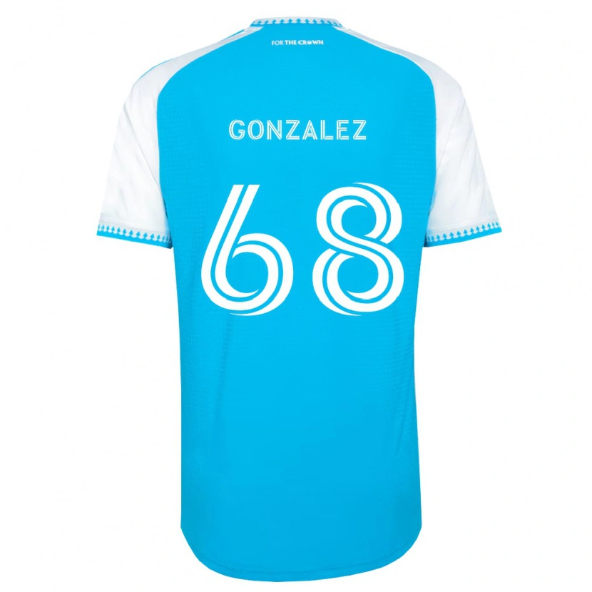 Danxen Mænd Carlos Gonzalez #68 Himmelblå Hvid Sort Hjemmebane Spillertrøjer 2026/27 Trøje T-Shirt