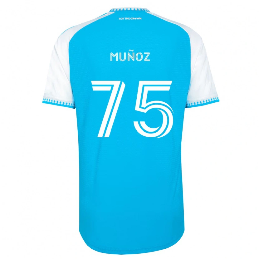 Danxen Mænd Jeremiah Muñoz #75 Himmelblå Hvid Sort Hjemmebane Spillertrøjer 2026/27 Trøje T-Shirt