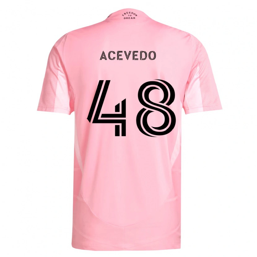 Danxen Mænd Matías Acevedo #48 Pink Sort Hjemmebane Spillertrøjer 2026/27 Trøje T-Shirt