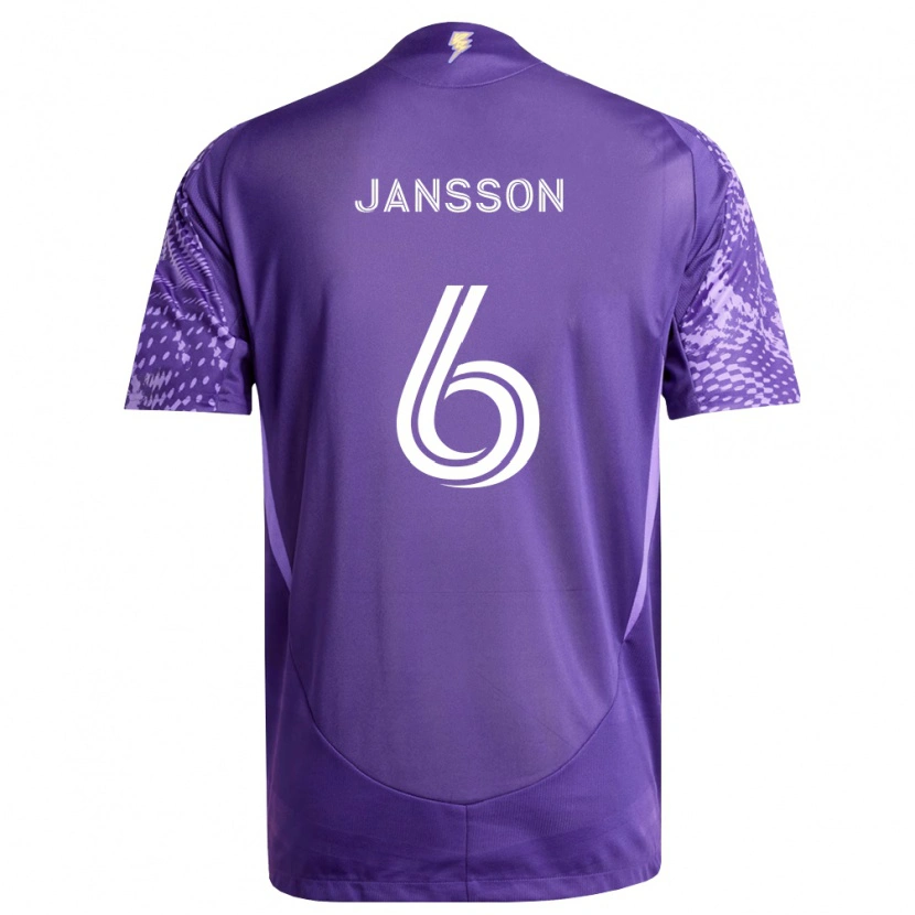 Danxen Mænd Robin Jansson #6 Lilla Hvid Hjemmebane Spillertrøjer 2026/27 Trøje T-Shirt