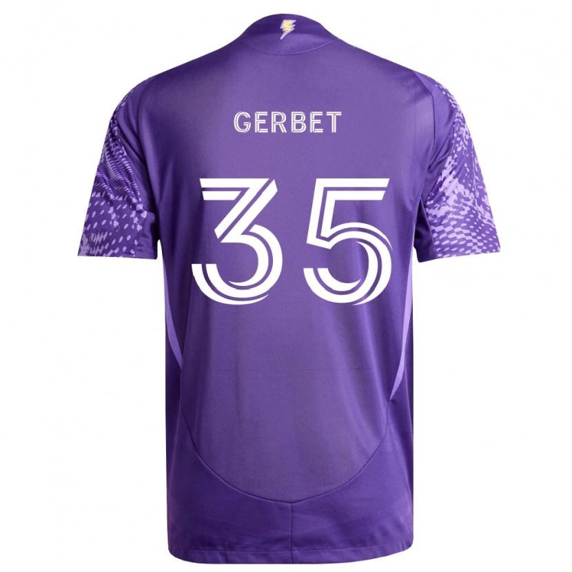 Danxen Mænd Joran Gerbet #35 Lilla Hvid Hjemmebane Spillertrøjer 2026/27 Trøje T-Shirt