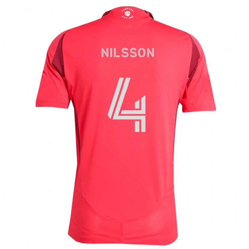 Danxen Mænd Joakim Nilsson #4 Magenta Hvid Hjemmebane Spillertrøjer 2026/27 Trøje T-Shirt