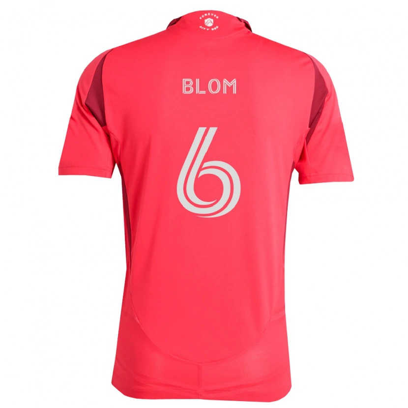 Danxen Mænd Njabulo Blom #6 Magenta Hvid Hjemmebane Spillertrøjer 2026/27 Trøje T-Shirt