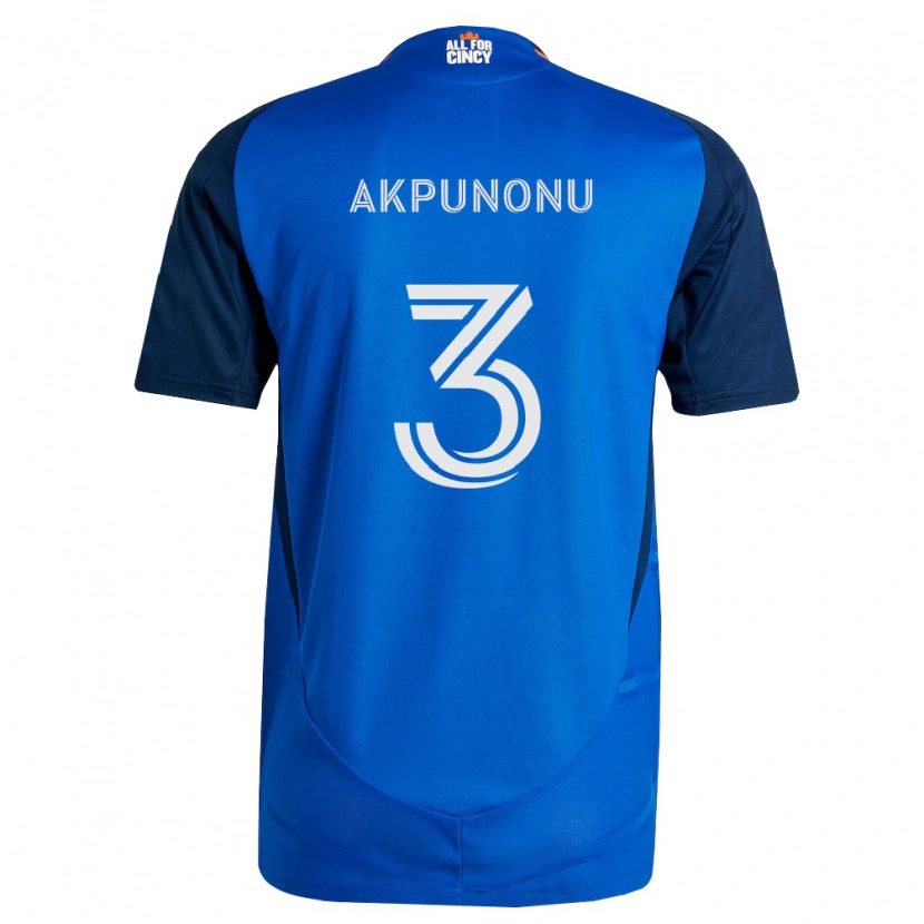 Danxen Mænd Joey Akpunonu #3 Kongelig Blå Orange Hjemmebane Spillertrøjer 2026/27 Trøje T-Shirt
