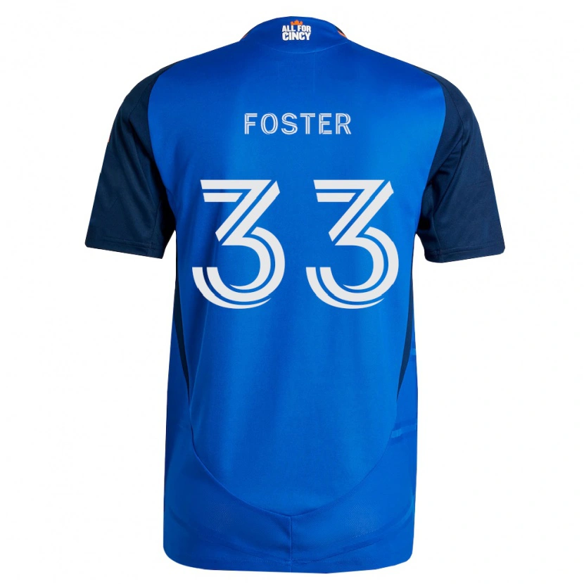 Danxen Mænd Isaiah Foster #33 Kongelig Blå Orange Hjemmebane Spillertrøjer 2026/27 Trøje T-Shirt
