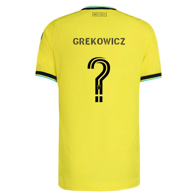 Danxen Mænd Jacob Grekowicz #0 Klar Gul Marineblå Hjemmebane Spillertrøjer 2026/27 Trøje T-Shirt