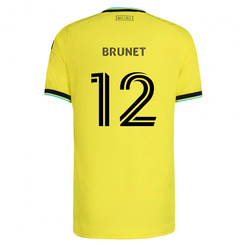 Danxen Mænd Charles-Emile Brunet #12 Klar Gul Marineblå Hjemmebane Spillertrøjer 2026/27 Trøje T-Shirt