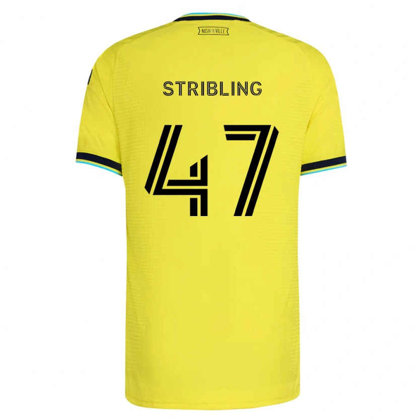 Danxen Mænd Liam Stribling #47 Klar Gul Marineblå Hjemmebane Spillertrøjer 2026/27 Trøje T-Shirt