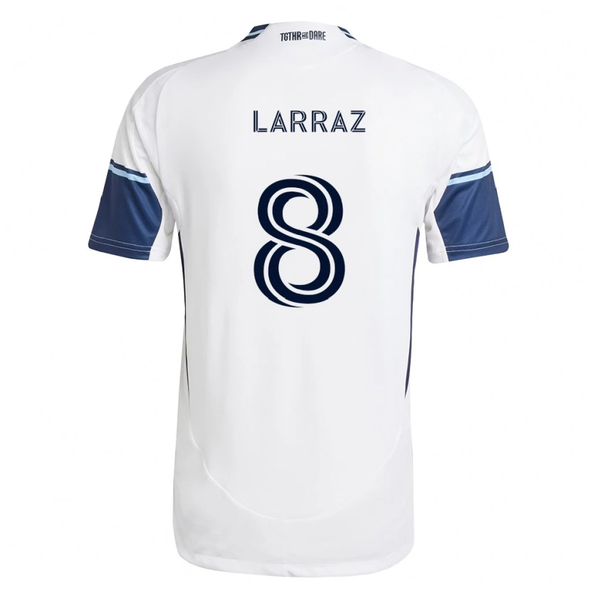 Danxen Mænd Oliver Larraz #8 Hvid Kongelig Blå Hjemmebane Spillertrøjer 2026/27 Trøje T-Shirt