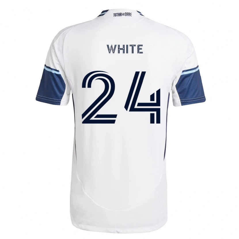 Danxen Mænd Brian White #24 Hvid Kongelig Blå Hjemmebane Spillertrøjer 2026/27 Trøje T-Shirt