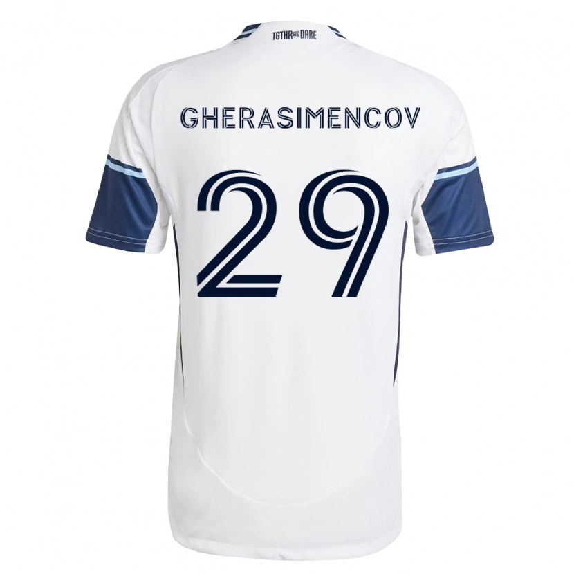 Danxen Mænd Mihail Gherasimencov #29 Hvid Kongelig Blå Hjemmebane Spillertrøjer 2026/27 Trøje T-Shirt
