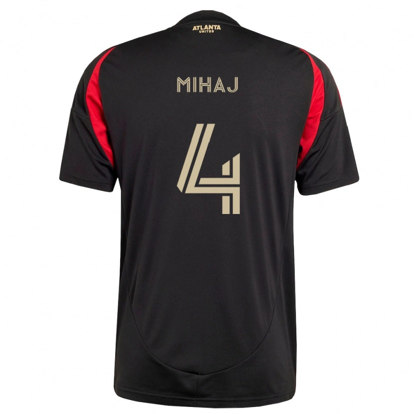 Danxen Mænd Enea Mihaj #4 Sort Rød Hjemmebane Spillertrøjer 2026/27 Trøje T-Shirt