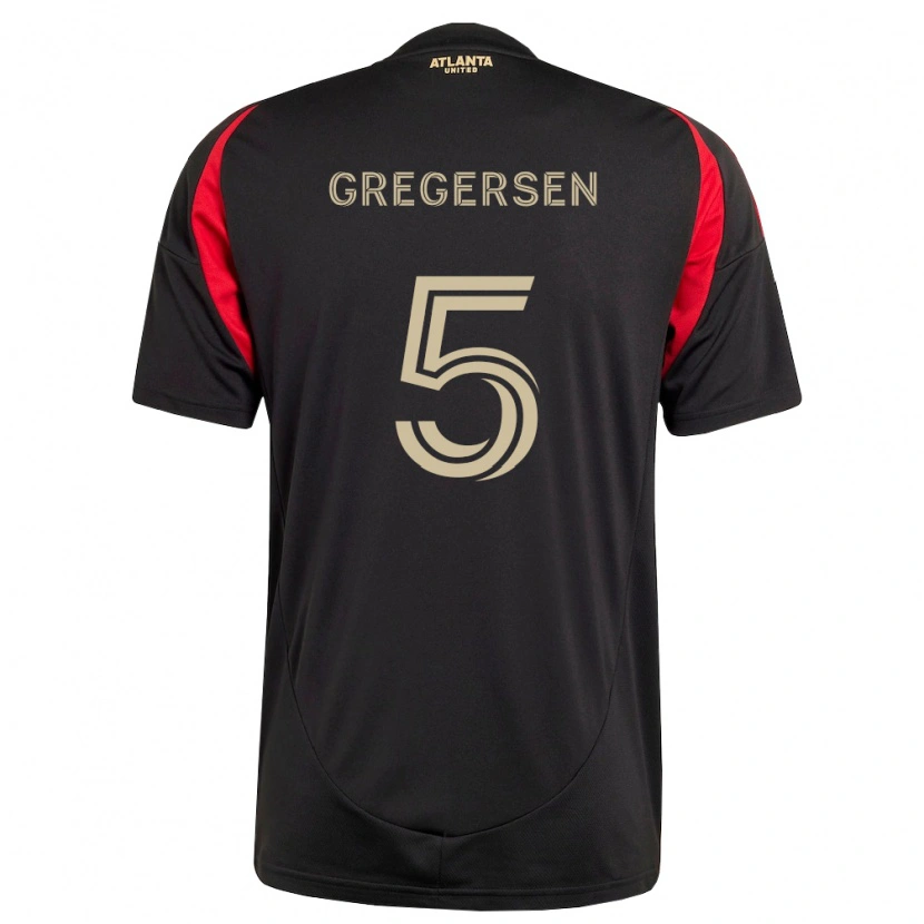Danxen Mænd Stian Gregersen #5 Sort Rød Hjemmebane Spillertrøjer 2026/27 Trøje T-Shirt