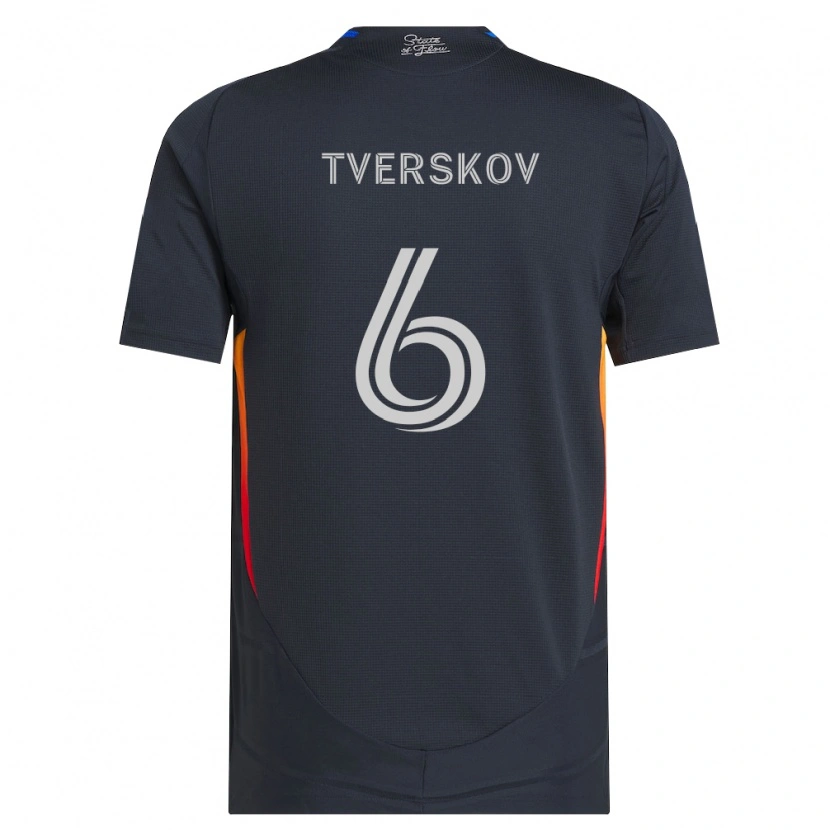 Danxen Mænd Jeppe Tverskov #6 Mørkegrå Rød Hjemmebane Spillertrøjer 2026/27 Trøje T-Shirt