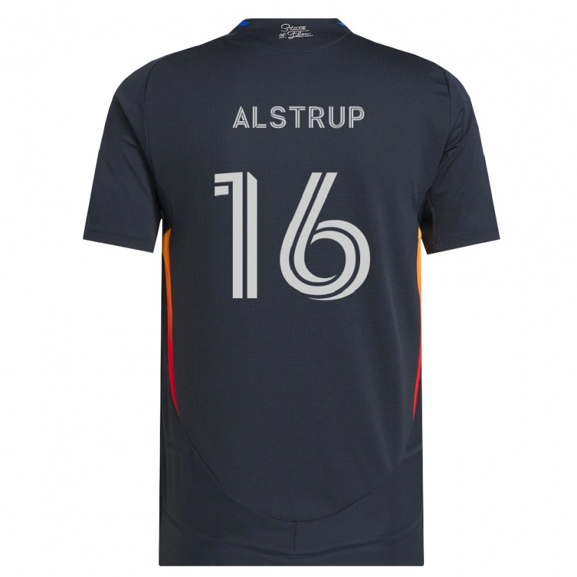 Danxen Mænd Marcus Alstrup #16 Mørkegrå Rød Hjemmebane Spillertrøjer 2026/27 Trøje T-Shirt