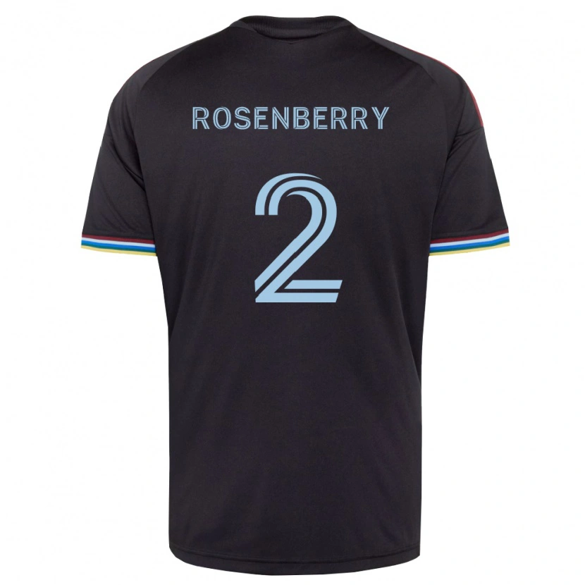 Danxen Mænd Keegan Rosenberry #2 Sort Himmelblå Hjemmebane Spillertrøjer 2026/27 Trøje T-Shirt