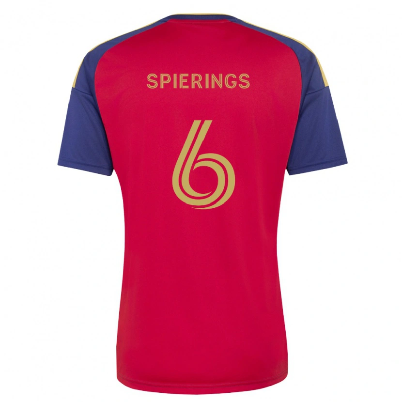 Danxen Mænd Stijn Spierings #6 Kongelig Blå Brun Rød Hjemmebane Spillertrøjer 2026/27 Trøje T-Shirt