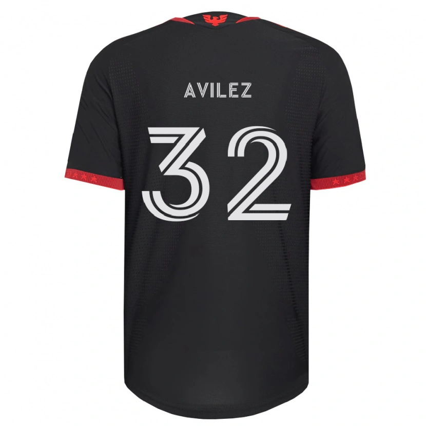 Danxen Mænd Oscar Avilez #32 Sort Hvid Rød Hjemmebane Spillertrøjer 2026/27 Trøje T-Shirt