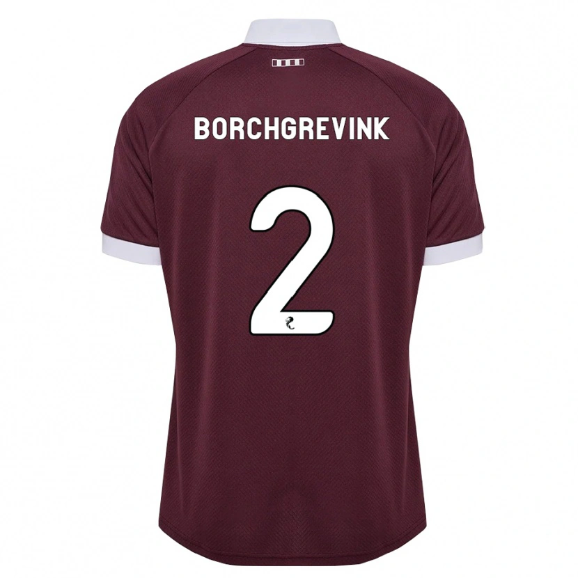 Danxen Mænd Christian Borchgrevink #2 Bordeaux Hvid Hjemmebane Spillertrøjer 2026/27 Trøje T-Shirt