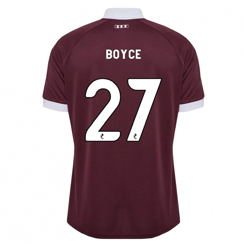 Danxen Mænd Liam Boyce #27 Bordeaux Hvid Hjemmebane Spillertrøjer 2026/27 Trøje T-Shirt