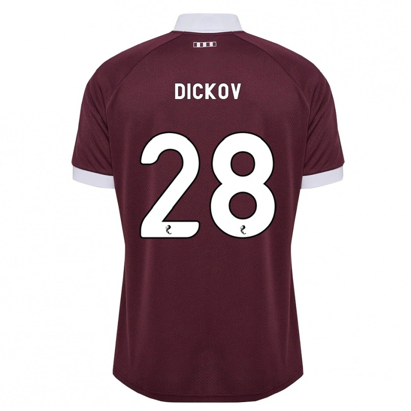 Danxen Mænd Sam Dickov #28 Bordeaux Hvid Hjemmebane Spillertrøjer 2026/27 Trøje T-Shirt