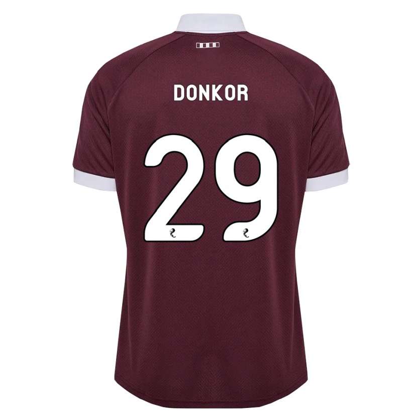 Danxen Mænd Jaedon Donkor #29 Bordeaux Hvid Hjemmebane Spillertrøjer 2026/27 Trøje T-Shirt