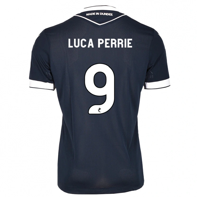 Danxen Mænd Luca Perrie #9 Midnatsblå Hvid Hjemmebane Spillertrøjer 2026/27 Trøje T-Shirt