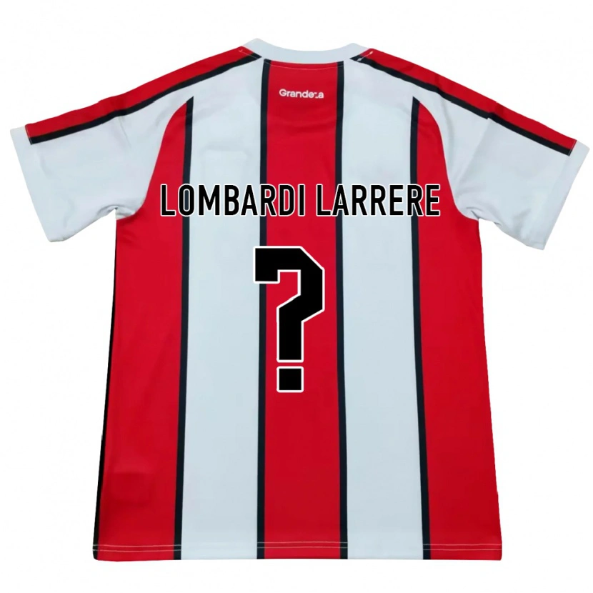 Danxen Mænd Delfina Lombardi Larrere #0 Hvid Rød Sort Udebane Spillertrøjer 2026/27 Trøje T-Shirt