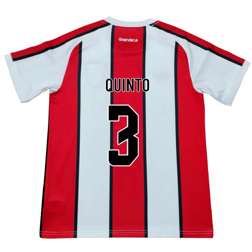 Danxen Mænd Eyder Quinto #3 Hvid Rød Sort Udebane Spillertrøjer 2026/27 Trøje T-Shirt