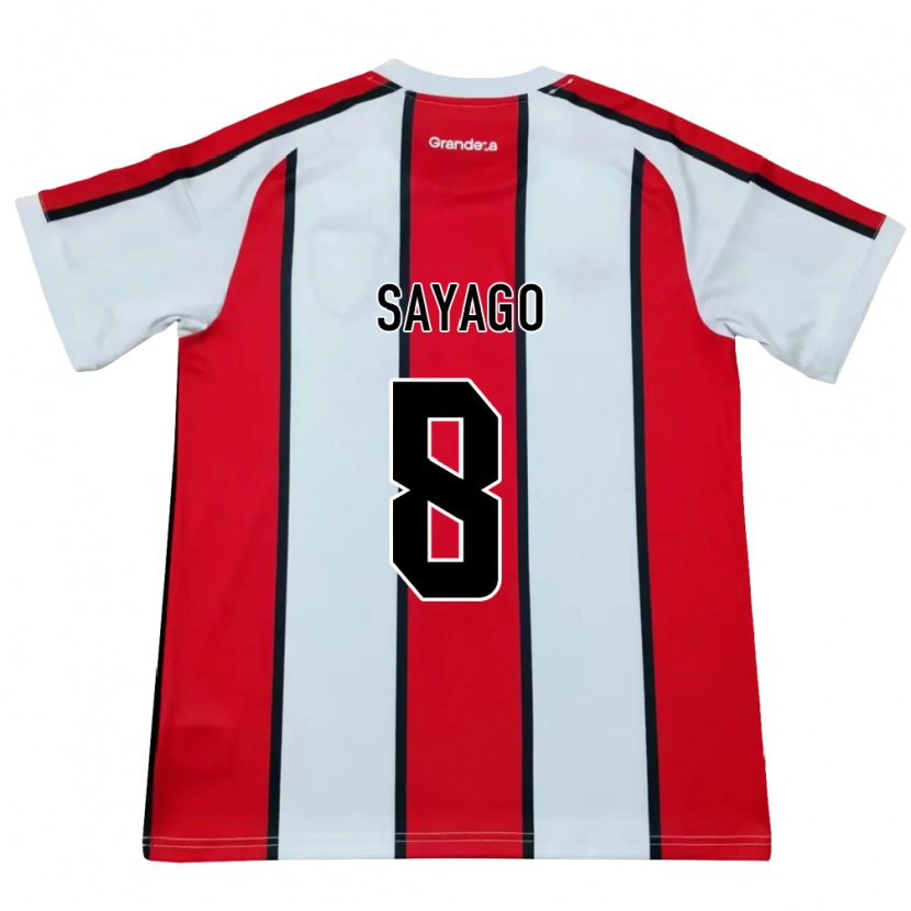 Danxen Mænd Valentín Sayago #8 Hvid Rød Sort Udebane Spillertrøjer 2026/27 Trøje T-Shirt