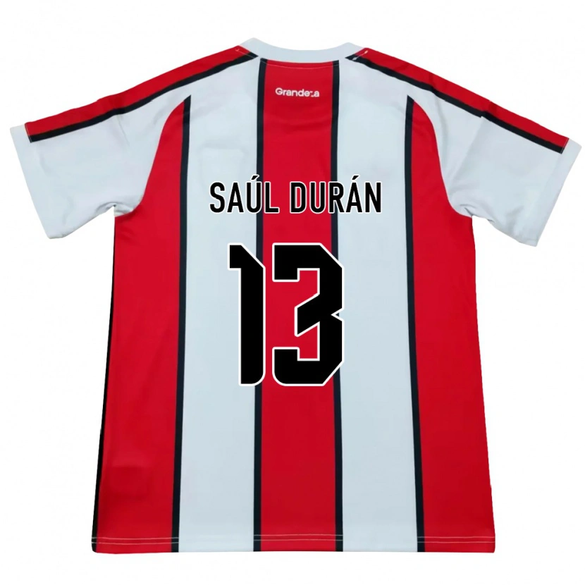 Danxen Mænd Saúl Durán #13 Hvid Rød Sort Udebane Spillertrøjer 2026/27 Trøje T-Shirt