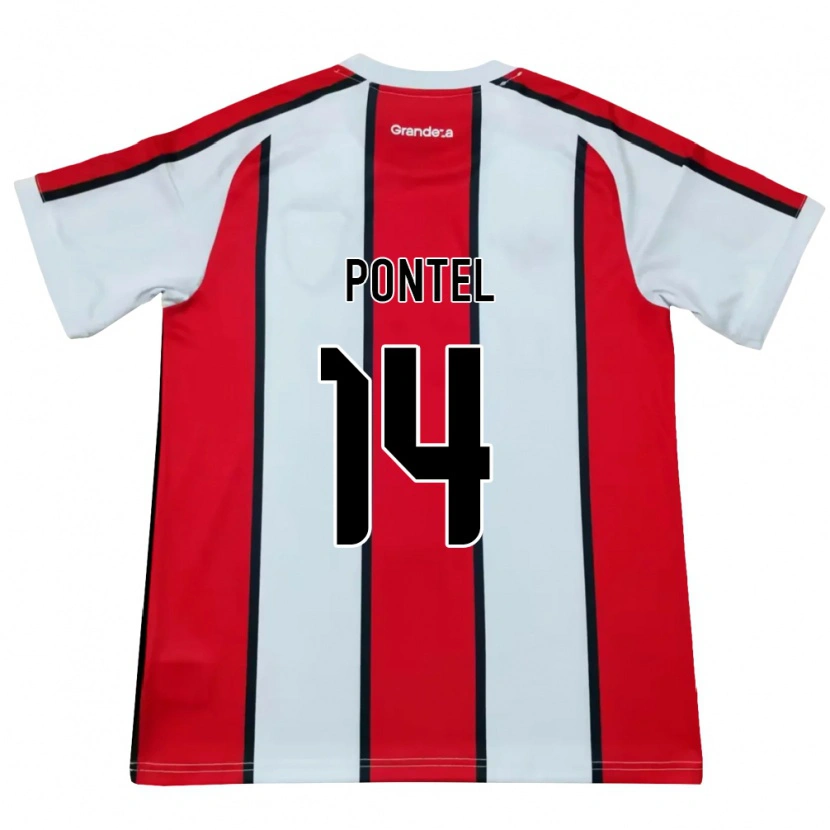 Danxen Mænd Daniela Pontel #14 Hvid Rød Sort Udebane Spillertrøjer 2026/27 Trøje T-Shirt