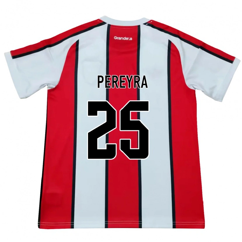 Danxen Mænd Lautaro Pereyra #25 Hvid Rød Sort Udebane Spillertrøjer 2026/27 Trøje T-Shirt