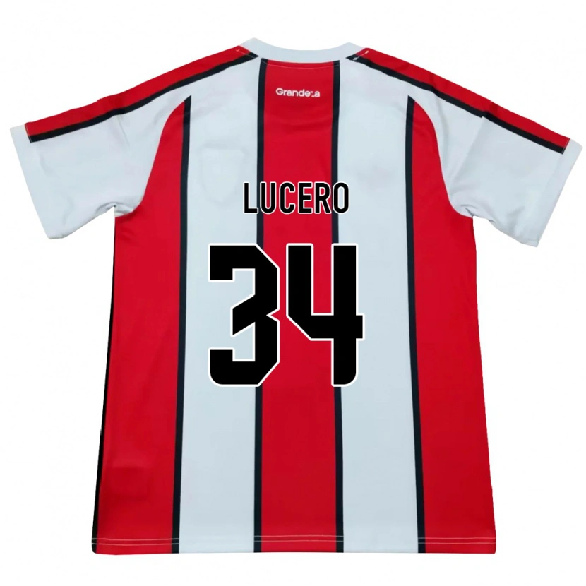 Danxen Mænd Daniel Lucero #34 Hvid Rød Sort Udebane Spillertrøjer 2026/27 Trøje T-Shirt