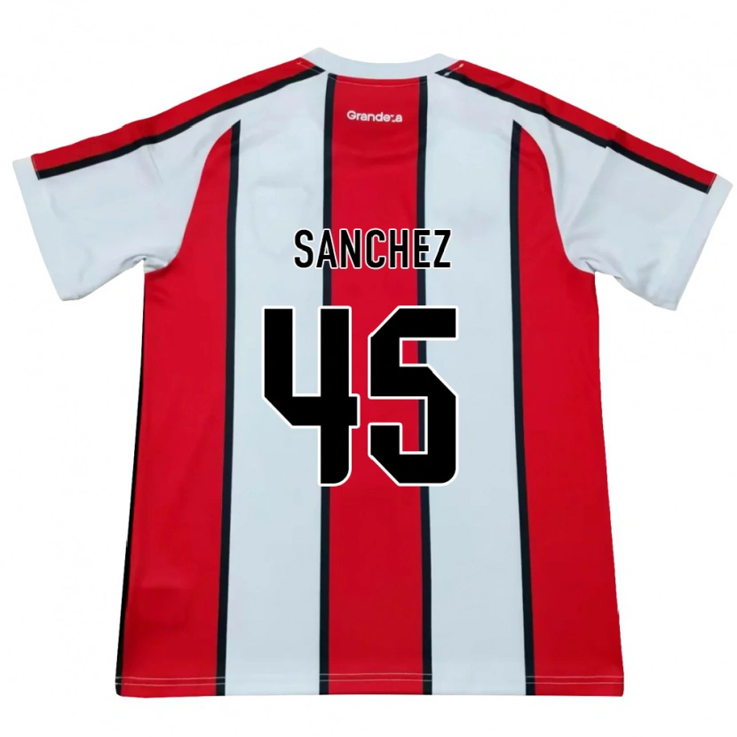 Danxen Mænd Sebastián Sánchez #45 Hvid Rød Sort Udebane Spillertrøjer 2026/27 Trøje T-Shirt