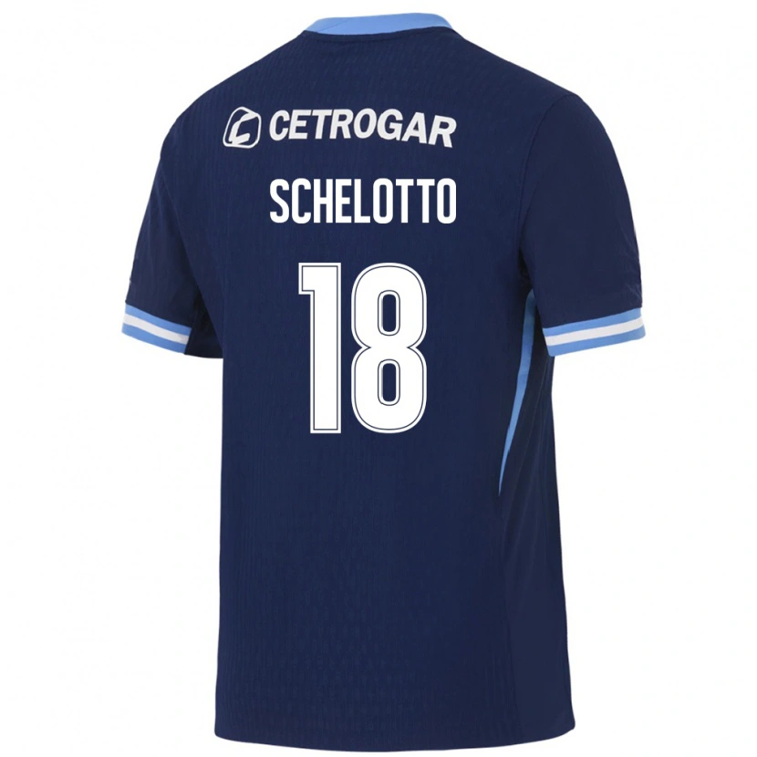Danxen Mænd Ezequiel Schelotto #18 Kongelig Blå Lyseblå Hvid Udebane Spillertrøjer 2026/27 Trøje T-Shirt