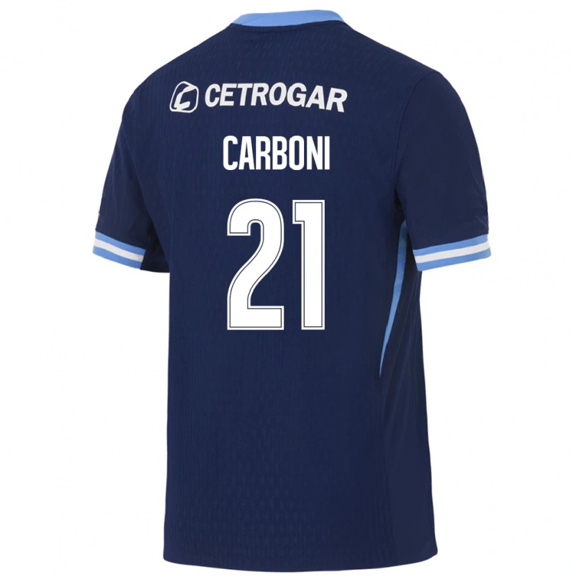 Danxen Mænd Valentín Carboni #21 Kongelig Blå Lyseblå Hvid Udebane Spillertrøjer 2026/27 Trøje T-Shirt