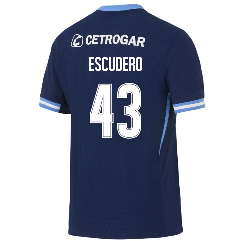 Danxen Mænd Gonzalo Escudero #43 Kongelig Blå Lyseblå Hvid Udebane Spillertrøjer 2026/27 Trøje T-Shirt