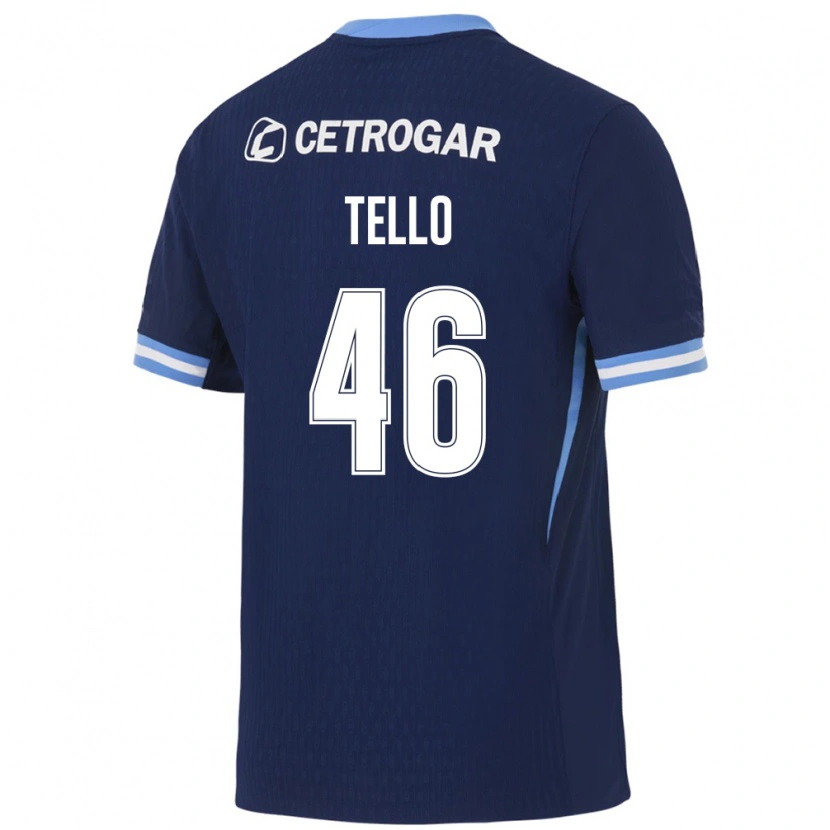 Danxen Mænd Alejandro Tello #46 Kongelig Blå Lyseblå Hvid Udebane Spillertrøjer 2026/27 Trøje T-Shirt