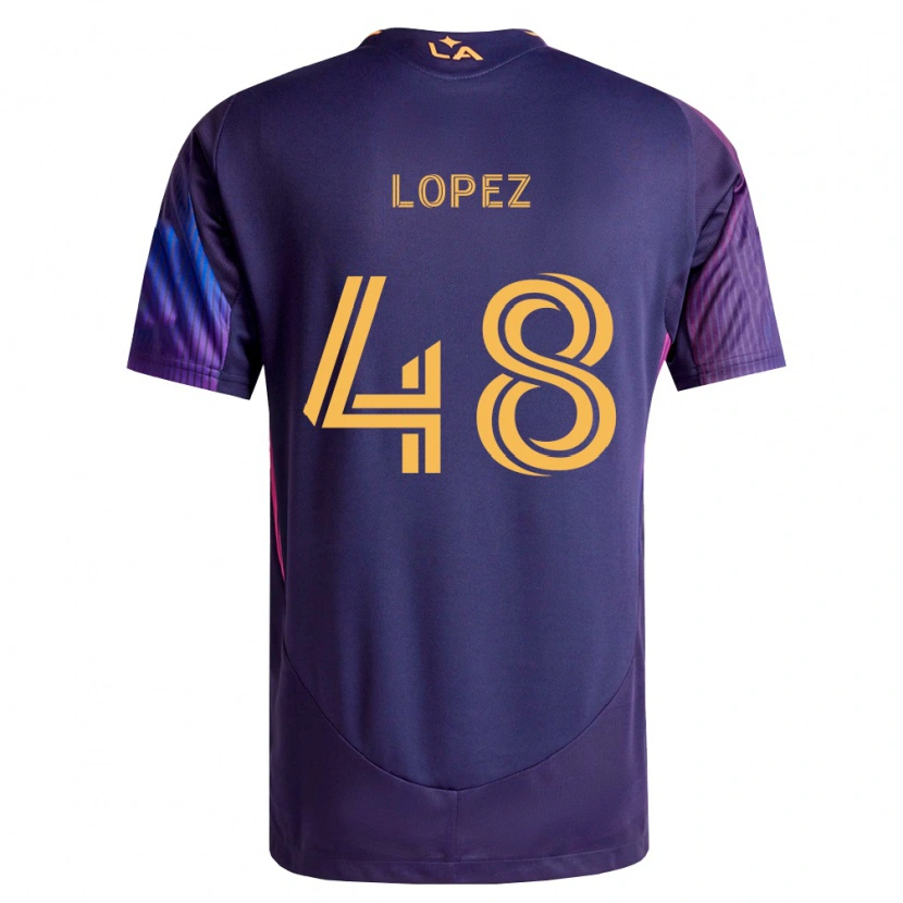 Danxen Mænd Diego López #48 Dyb Lilla Gul Udebane Spillertrøjer 2026/27 Trøje T-Shirt