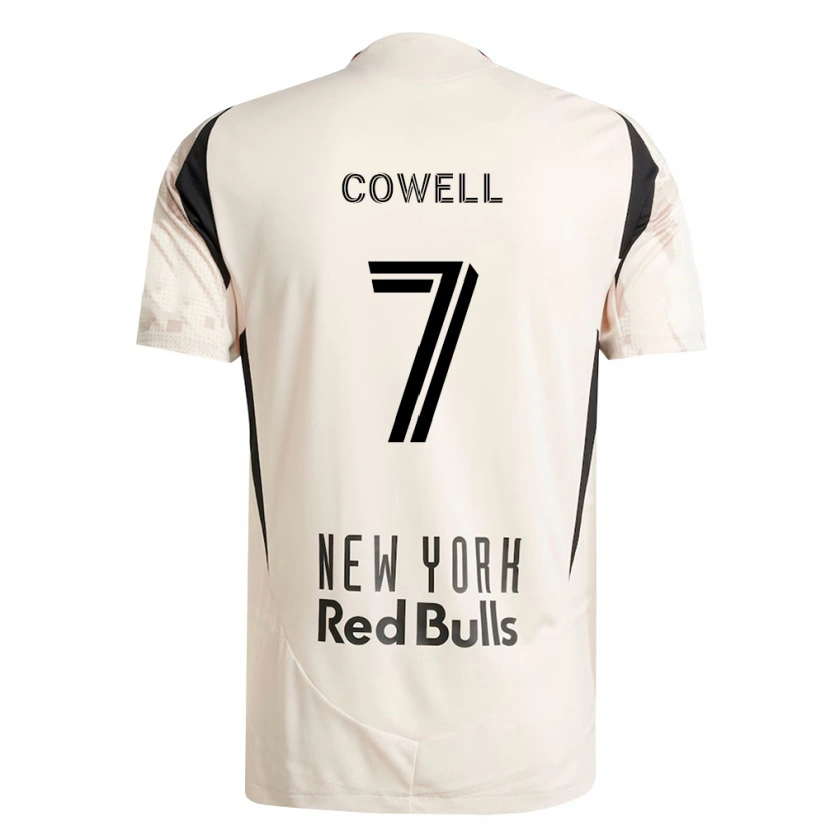 Danxen Mænd Cade Cowell #7 Råhvid Rød Sort Udebane Spillertrøjer 2026/27 Trøje T-Shirt