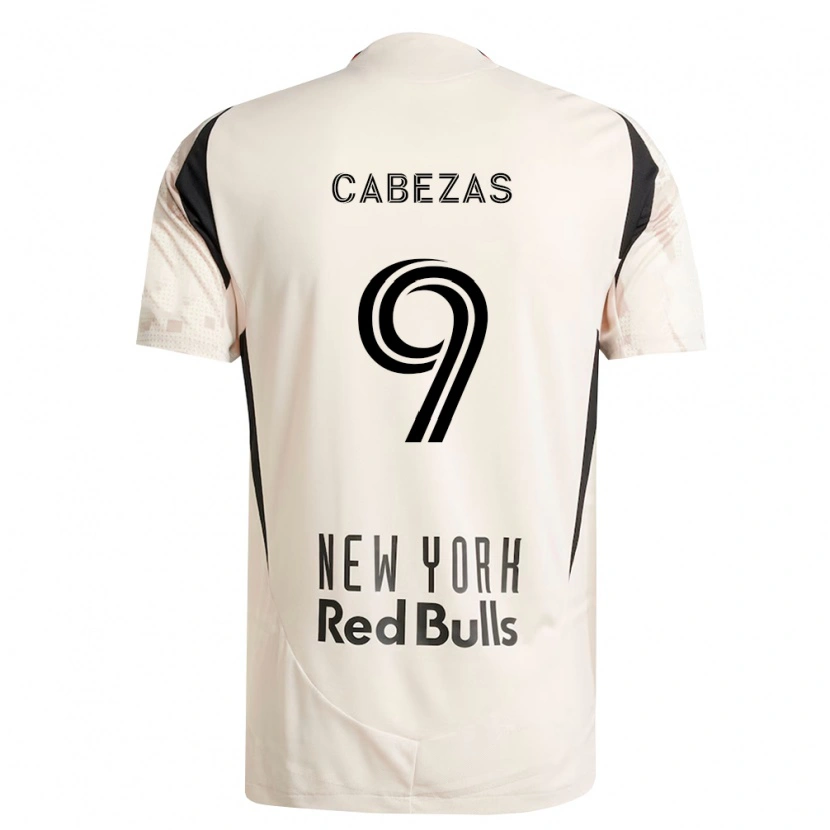 Danxen Mænd Jorge Cabezas #9 Råhvid Rød Sort Udebane Spillertrøjer 2026/27 Trøje T-Shirt