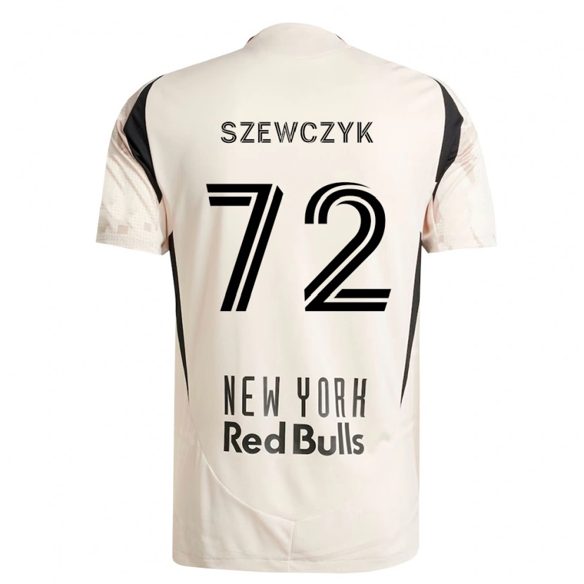 Danxen Mænd Tobias Szewczyk #72 Råhvid Rød Sort Udebane Spillertrøjer 2026/27 Trøje T-Shirt
